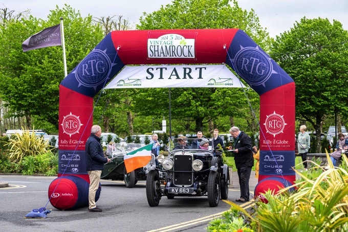 1932 Alvis at start line of 2024 Vintage Shamrock rally, Ireland