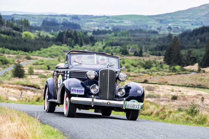 1937 Cadillac 60 series on Vintage Shamrock rally, Ireland